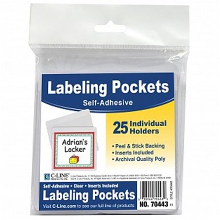 C-LINE PRODUCTS Self-Adhesive Labeling Pockets, Clear C-33464